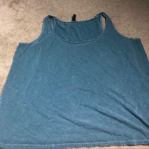 Blue distressed tank